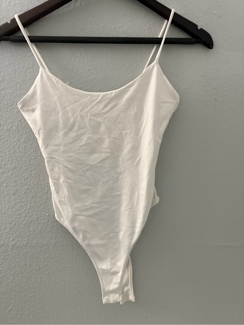 Zara White Spaghetti Strap Bodysuit